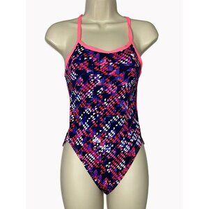 TYR Women’s Size 8 / 34 Diamondfit One Piece Swimsuit Pink Purple New